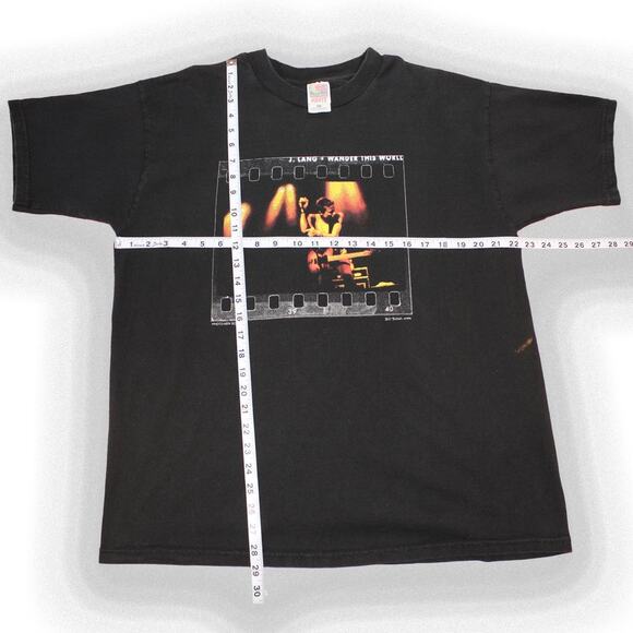 Black Vintage 90's Johnny Lang Graphic Band Tee - Picture 2 of 5